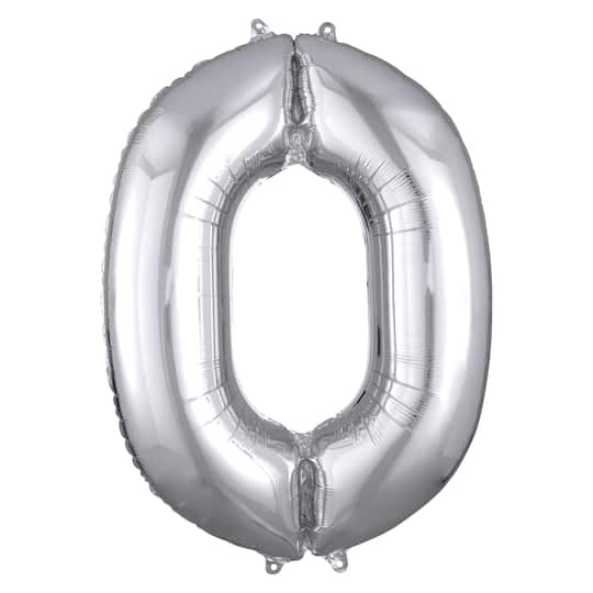 Michaels, 34" Silver Number Foil Balloon – Category: Foil Balloons